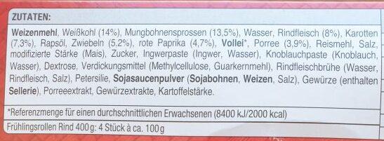 Frühlingsrollen mit Rind - Tiefgefroren 2