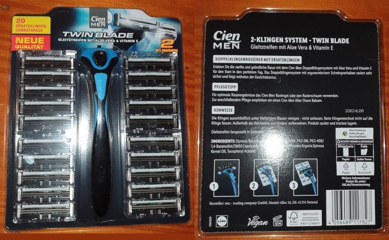 Cien men Razors - Twin blade