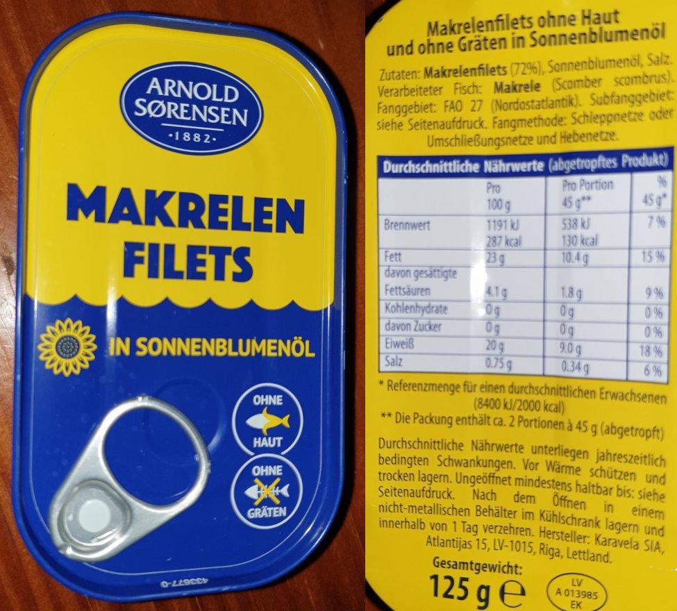 Mackerel Fillets - canned 2