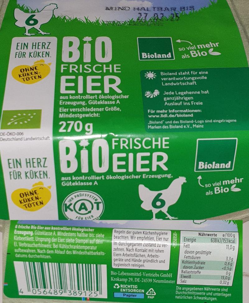 Bio Frische Eier - mindestens 270gr 2