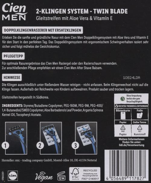 Cien men Razors - Twin blade 2