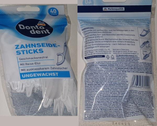 Dentodent 40pcs Zahnseidesticks