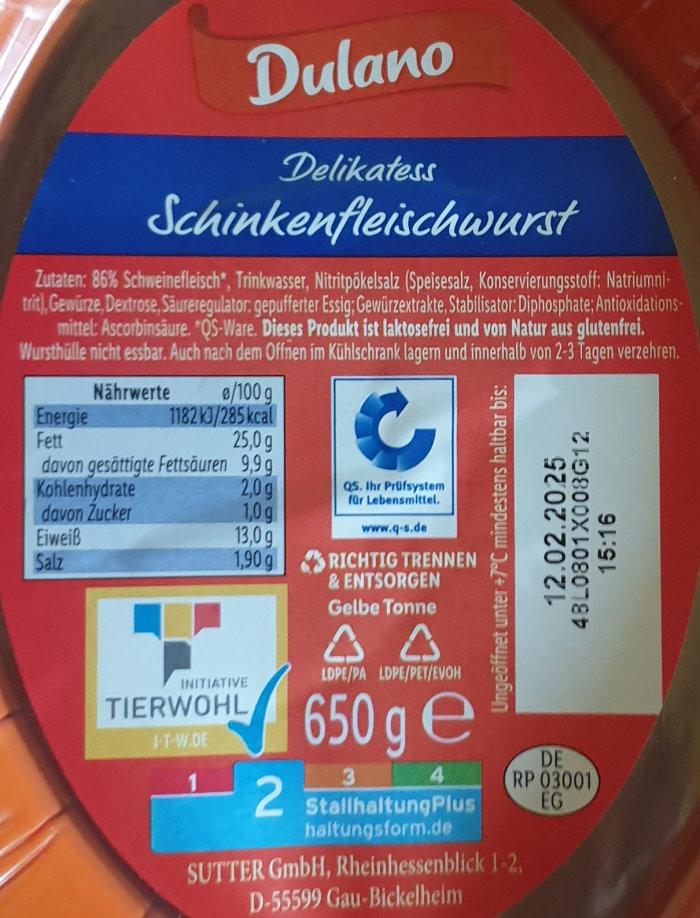 Schinkenfleischwurst, Dulano 2