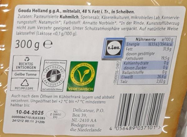Gouda Mittelalt Sliced 300gr 2