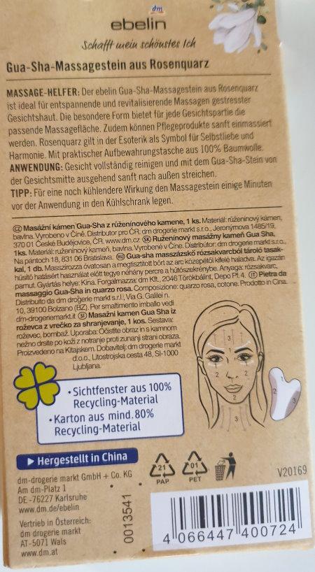 Gua-Sha Massagestein aus Rosenquarz, Ebelin 2