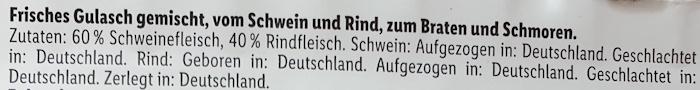 Gulasch gemischt vom Schwein und Rind 60-40 4