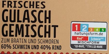 Gulasch gemischt vom Schwein und Rind 60-40 2