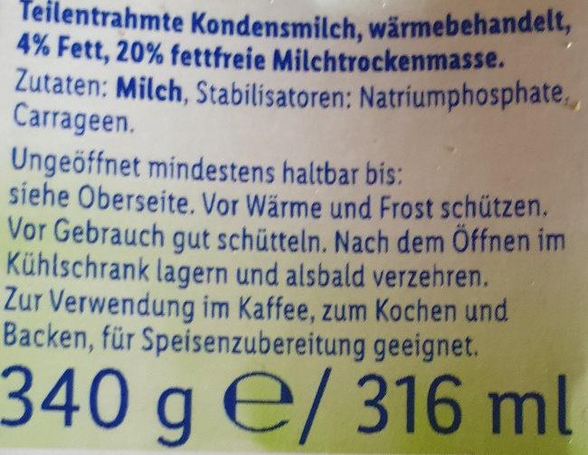 Kondensmilch 4% Fett - 340gr 2