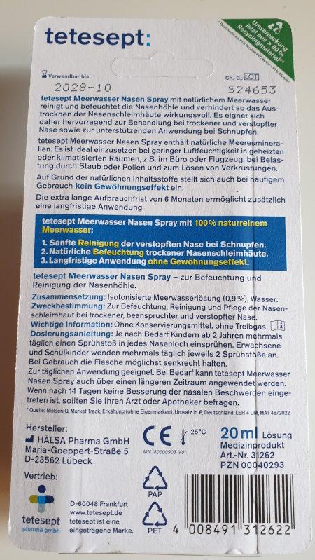 Meerwasser Nasen Spray - Tetesept 2