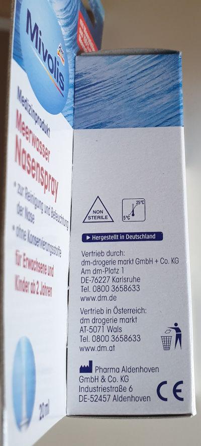 Meerwasser Nasenspray - Mivolis 20ml 2