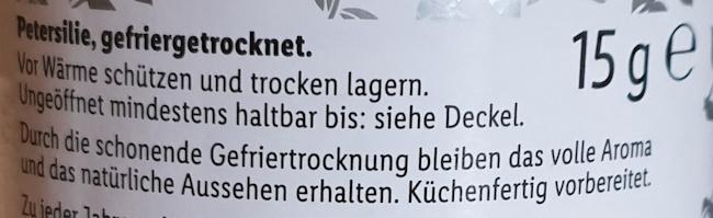 Petersilie, Gefriergetrocknete 2