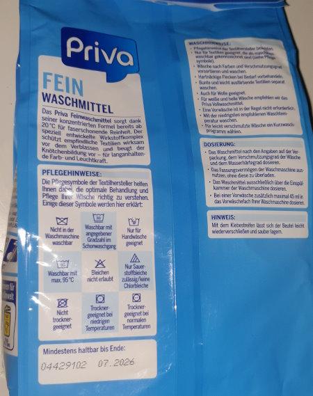 Priva Feinwasch. 35WL - Detergent powder 2