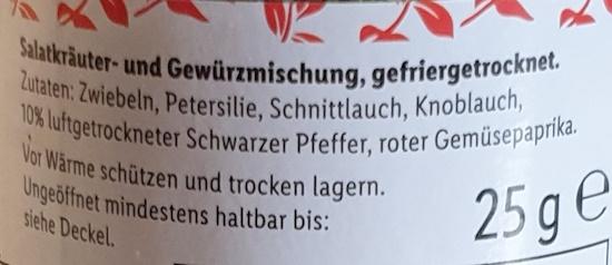 Salatkräuter, Gefriergetrocknete 2