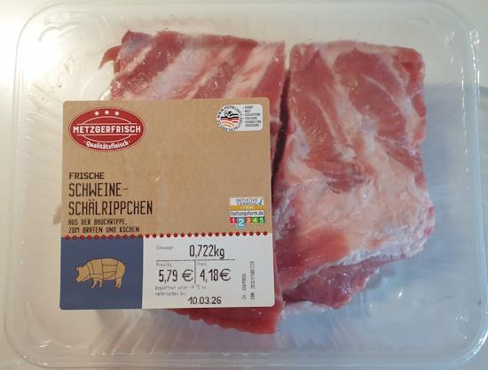 Frische Schweine-Schälrippchen