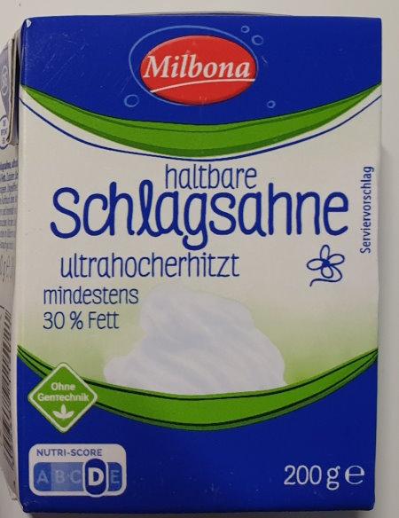 Schlagsahne - mind. 30% Fett