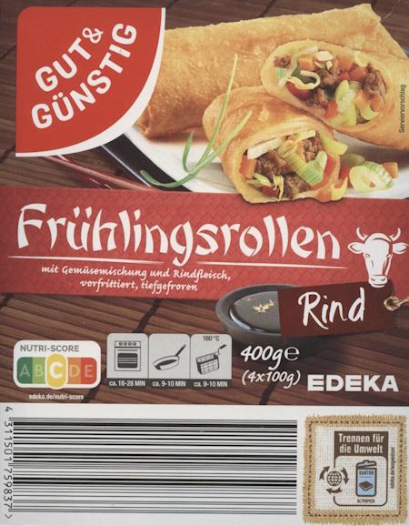 Frühlingsrollen mit Rind - Tiefgefroren