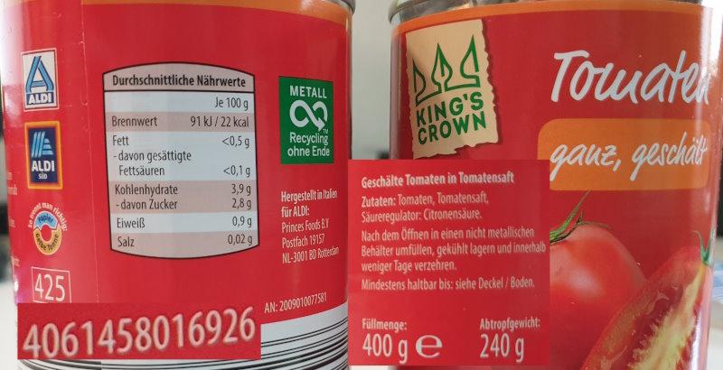 Tomaten, geschält