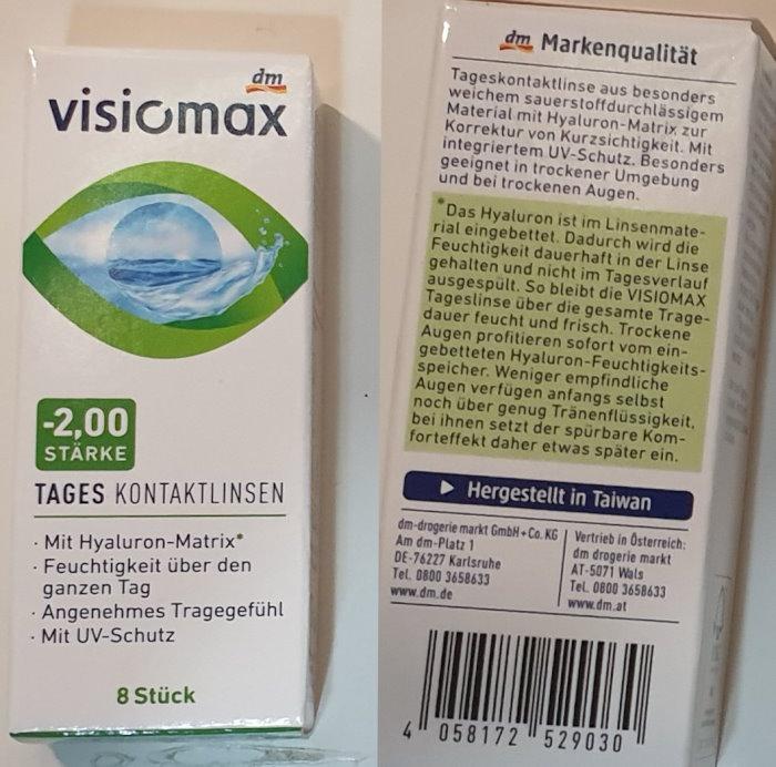 Visiomax (DM), daily lenses
