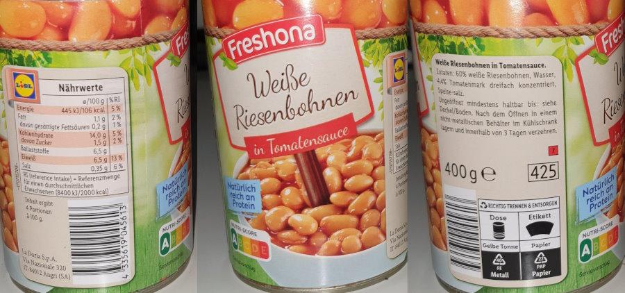 Weiße Riesenbohnen in Tomatensauce