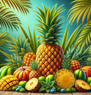 Tropical: Bananas, mangoes, pineapples, papayas