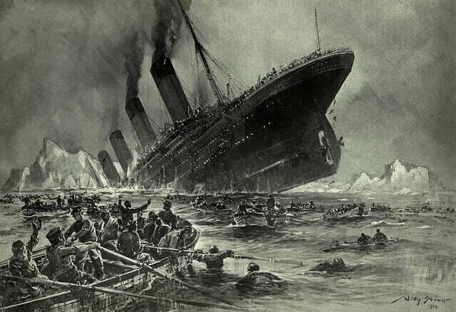sinking, Untergang, naufrage Titanic