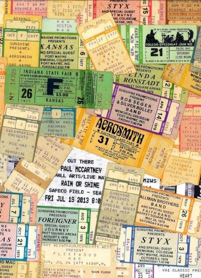 a bunch of tickets to various events