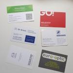 six visit cards, tiny picture